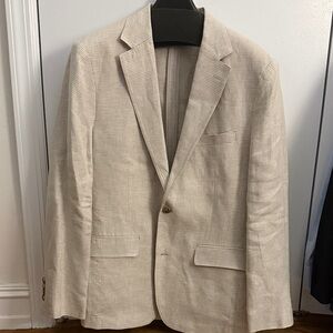 Bonobos Beige Check Two-Button Blazer